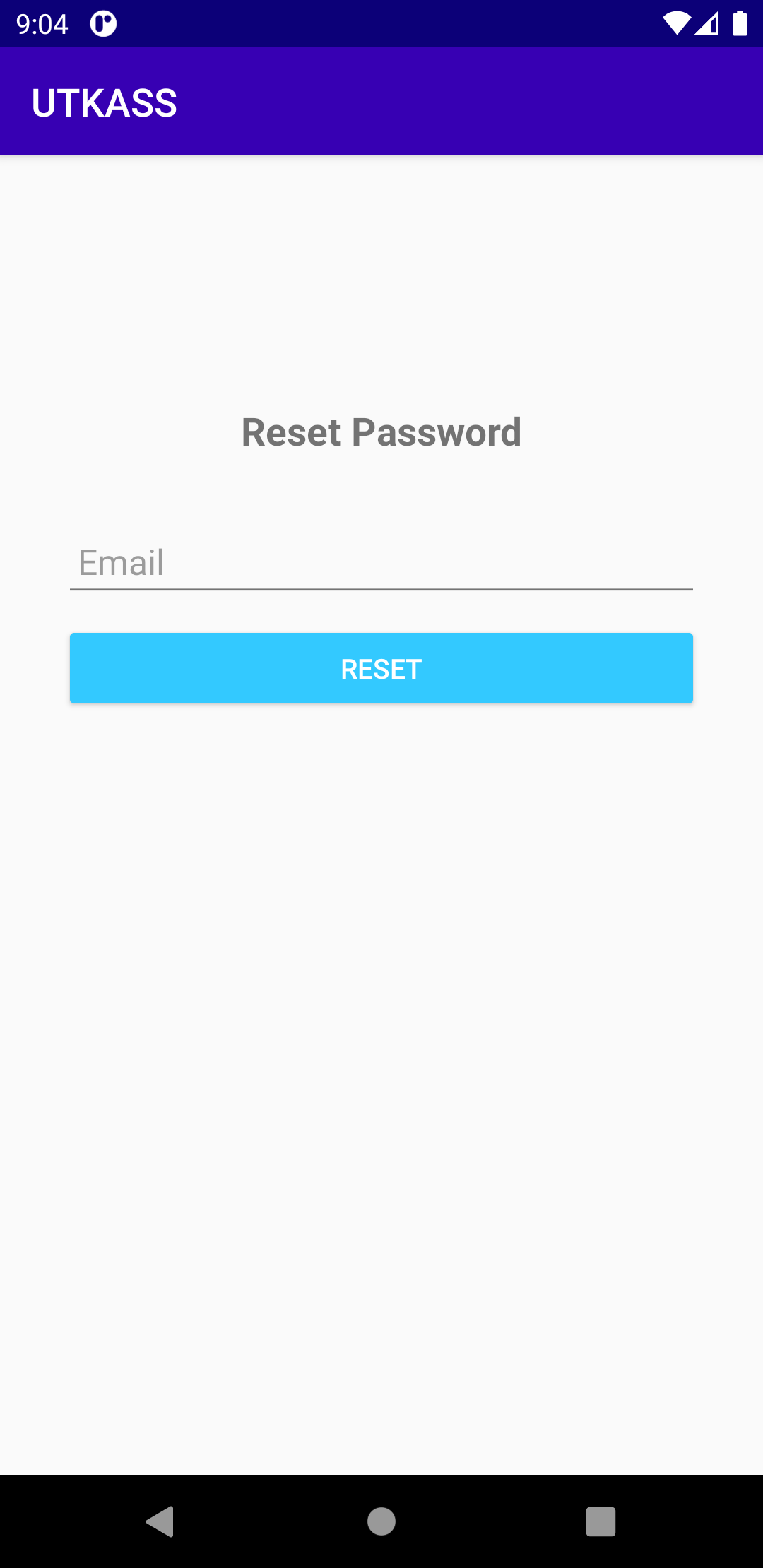 android reset password screen