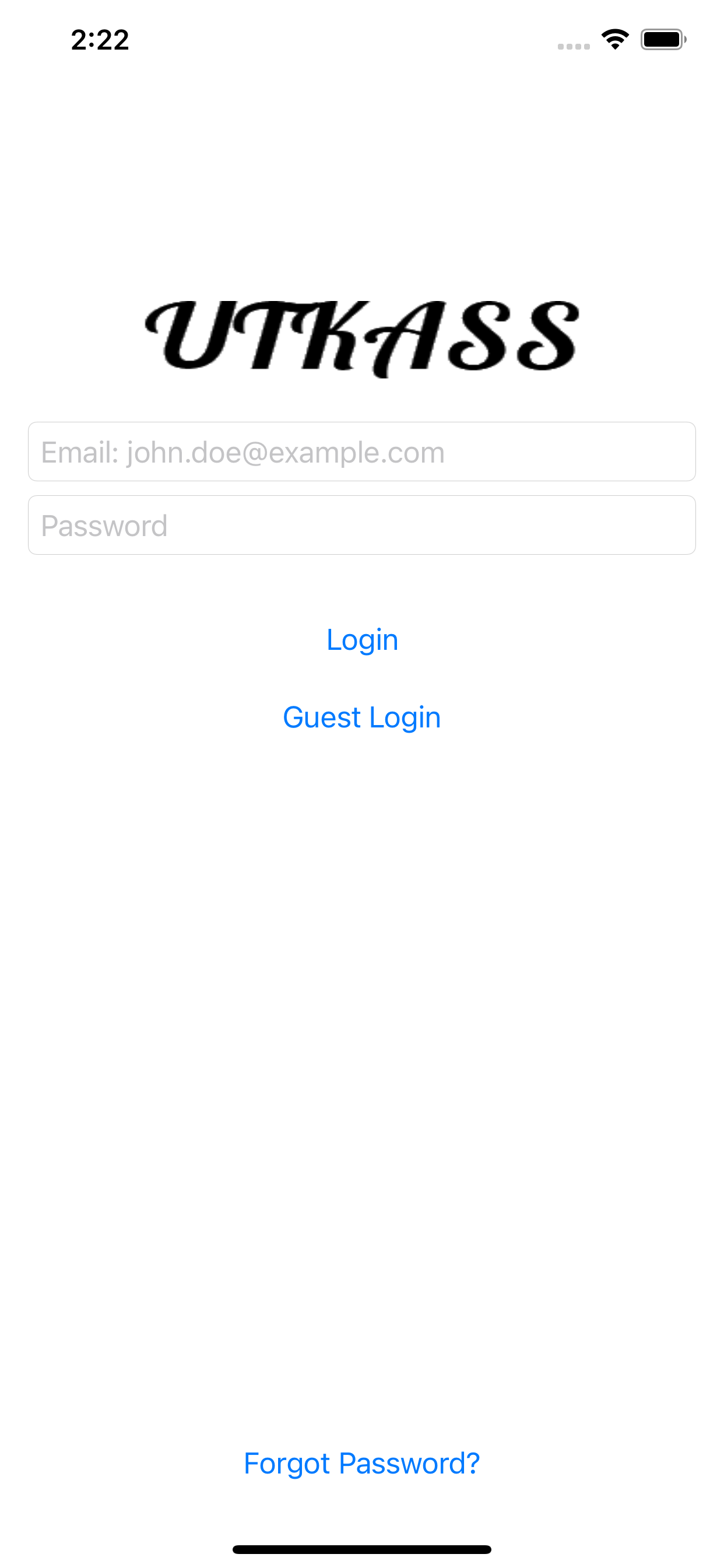 ios login screen